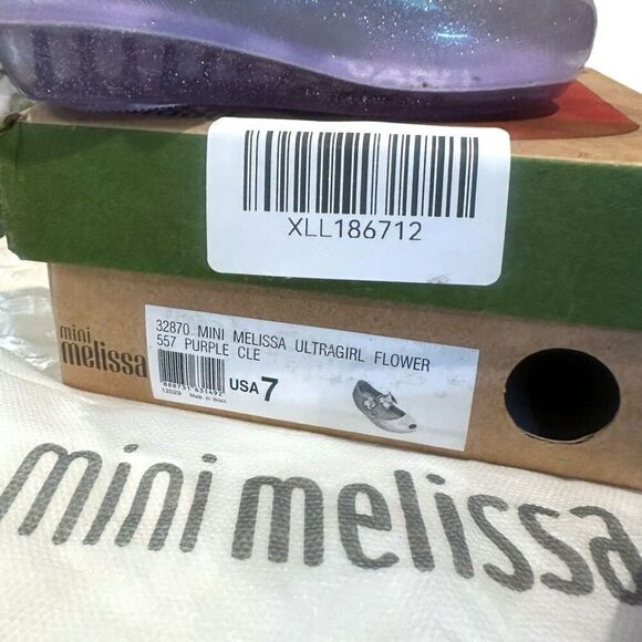 Mini Melissa Ultragirl Flower II Glitter Purple Jelly Shoes Toddler Size 7 NWT - Picture 10 of 10
